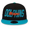 Men's New Era Black/Aqua Miami Dolphins 2022 NFL Draft 9FIFTY Snapback Adjustable Hat