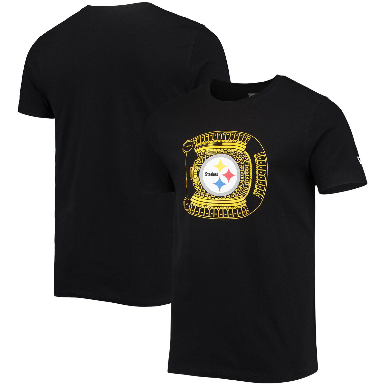 Men's Black Pittsburgh Steelers Big & Tall Arm Stripe T-Shirt