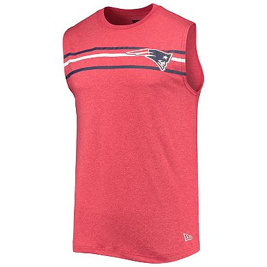Men's New Era Red New England Patriots Brushed Sleeveless Tank Top