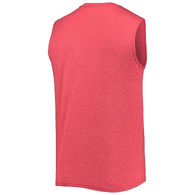 Men's New Era Red New England Patriots Brushed Sleeveless Tank Top