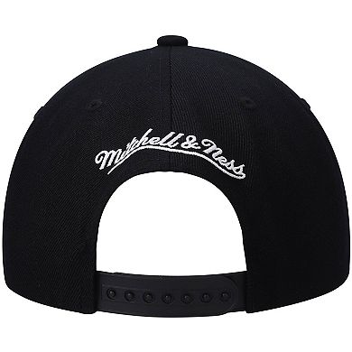 Men's Mitchell & Ness Black Golden State Warriors Hardwood Classics Script 2.0 Snapback Hat