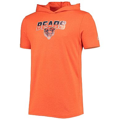 Men's New Era Heathered Orange Chicago Bears Team Brushed Hoodie T-Shirt