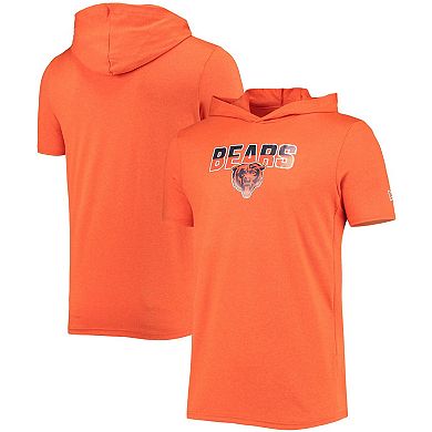 Men's New Era Heathered Orange Chicago Bears Team Brushed Hoodie T-Shirt