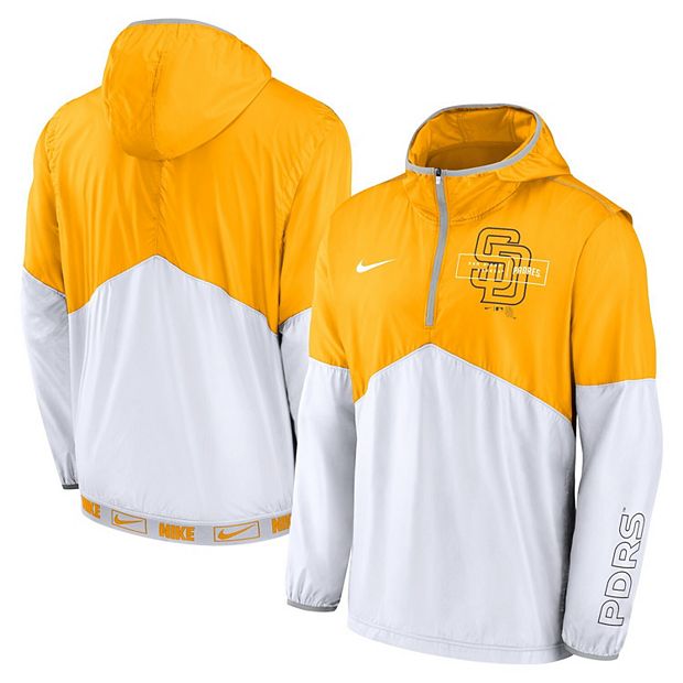 Men's Nike Gold/White San Diego Padres Overview Half-Zip Hoodie Jacket