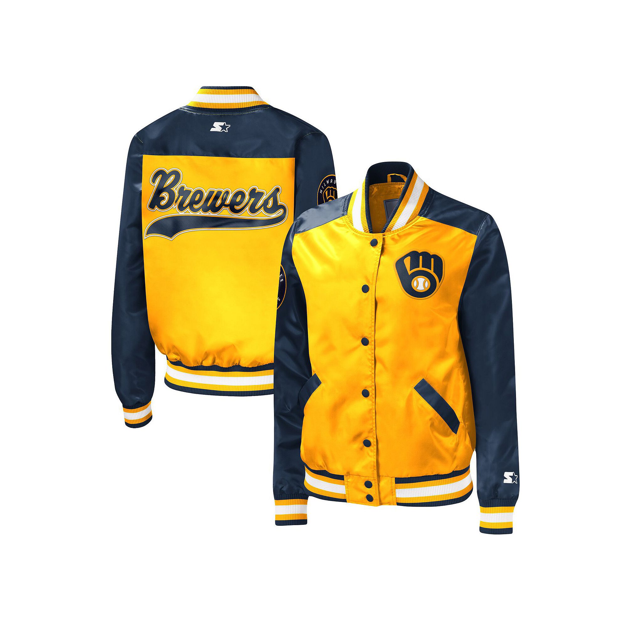 Womens Starter Gold Milwaukee Brewers The Legend Full-Snap Jacket, Size: X