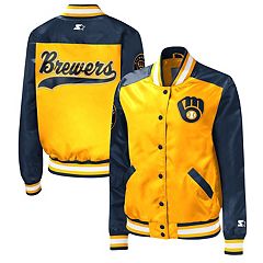 Milwaukee Brewers Majestic Authentic Collection Batting Practice Waffle  Quarter-Zip Pullover Jacket - Navy