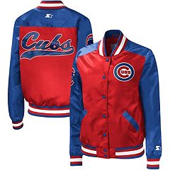 Starter Chicago Cubs Hooded Nylon Full-Zip Jacket XXL / Cubs Blue Mens Sportswear