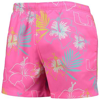 Men's FOCO Pink Miami Hurricanes Neon Floral Swim Trunks