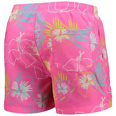 Men's FOCO Pink Miami Hurricanes Neon Floral Swim Trunks