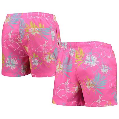 Men's FOCO Pink Miami Hurricanes Neon Floral Swim Trunks