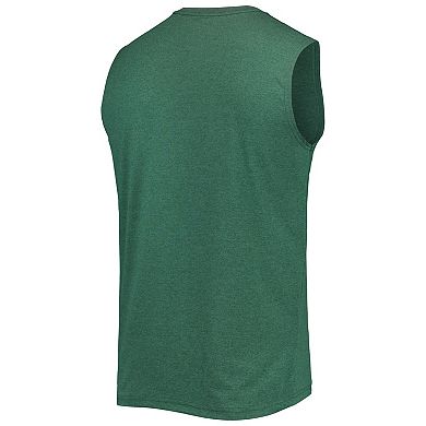 Men's New Era Green Green Bay Packers Brushed Sleeveless Tank Top