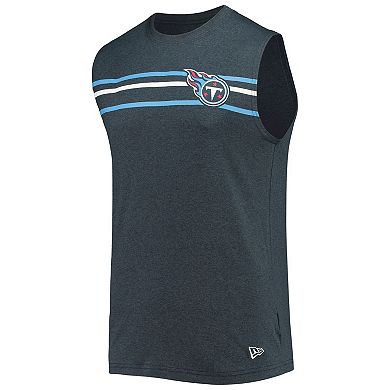 Men's New Era Heathered Navy Tennessee Titans Brushed Sleeveless Tank Top