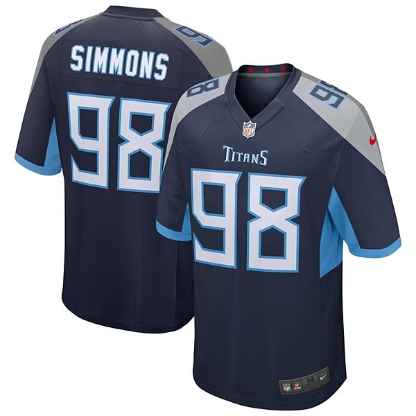 Men's Nike Jeffery Simmons Navy Tennessee Titans Game Jersey