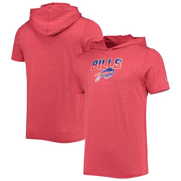 Men's New Era Heathered Red Buffalo Bills Team Brushed Hoodie T-Shirt