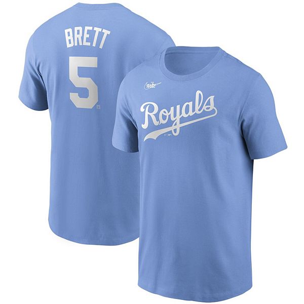 Men's Nike George Brett Kansas City Royals Cooperstown Collection Light Blue  Jersey