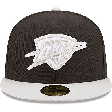 Men's New Era Black/Gray Oklahoma City Thunder Two-Tone Color Pack 59FIFTY Fitted Hat