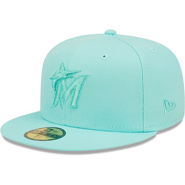 Men's New Era Turquoise Miami Marlins Icon Color Pack 59FIFTY Fitted Hat