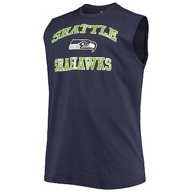 Men's College Navy Seattle Seahawks Big & Tall Muscle Tank Top