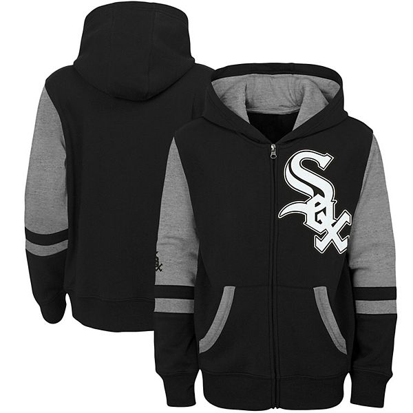 MLB Men's Chicago White Sox Black Colorblock Pullover Hoodie