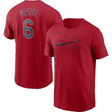 Men's Nike Stan Musial Red St. Louis Cardinals Cooperstown Collection Name & Number T-Shirt
