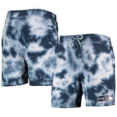 Men's New Era College Navy Seattle Seahawks Tie-Dye Shorts