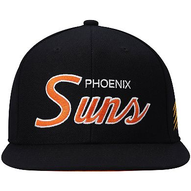 Men's Mitchell & Ness Black Phoenix Suns Hardwood Classics Script 2.0 Snapback Hat