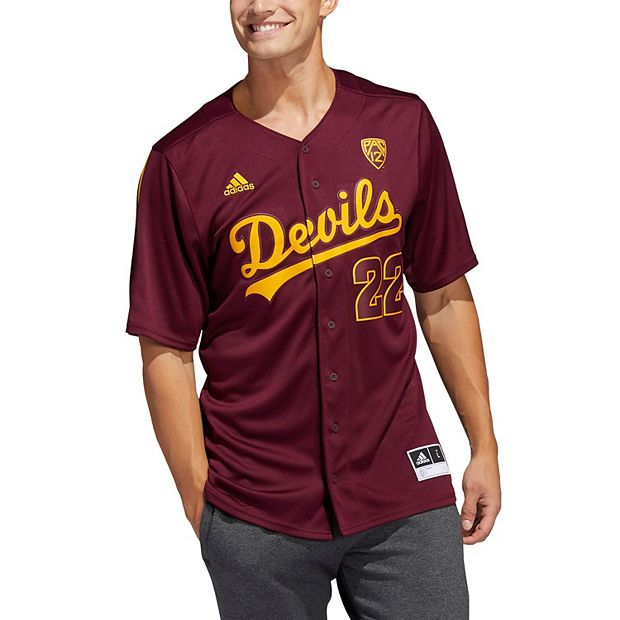 Men's adidas #22 Maroon Arizona State Sun Devils Button-Up