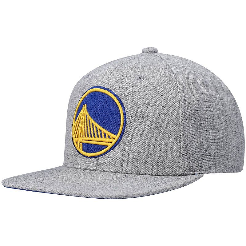 Men's Mitchell & Ness Heathered Gray Golden State Warriors 2.0 Snapback Hat, Grey