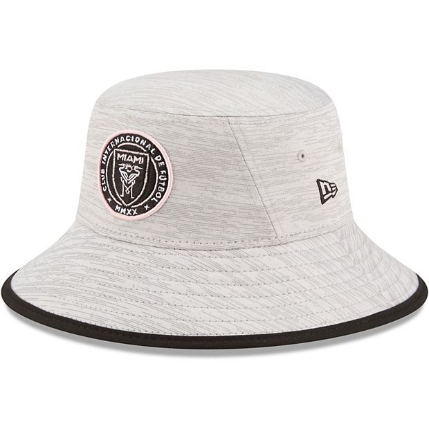 Men\'s New Era Heathered Gray Inter Miami CF Distinct Bucket Hat