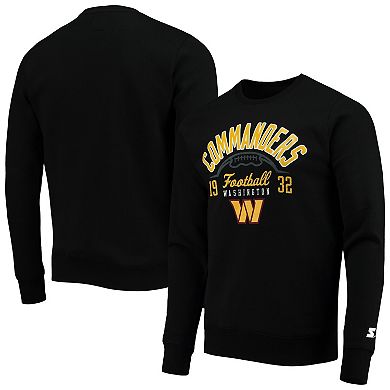 Men's Starter Black Washington Commanders Pullover Sweatshirt