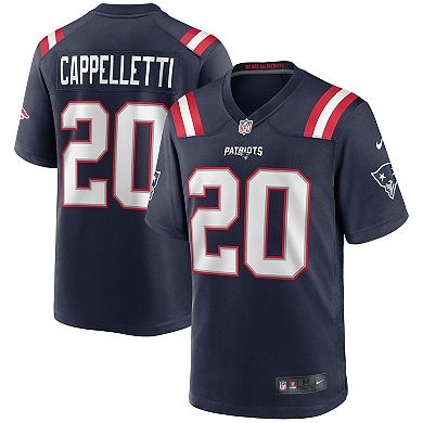 Men's Nike Gino Cappelletti Navy New England Patriots Game Retired Player Jersey