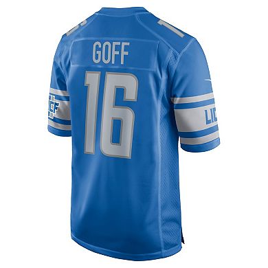 Men's Nike Jared Goff Blue Detroit Lions Player Game Jersey