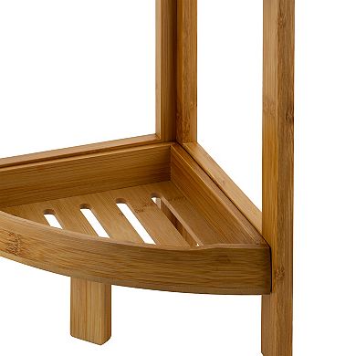 Organize It All 3 Tier Bamboo Corner Shelf