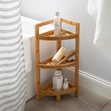Organize It All 3 Tier Bamboo Corner Shelf