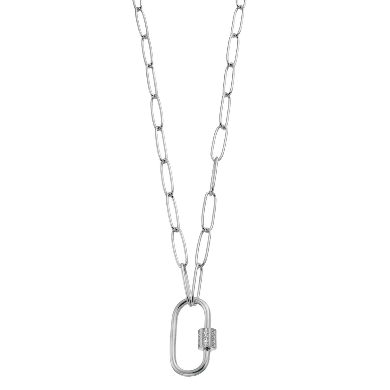 Sterling Forever Lock & Key Layered Necklace - Silver