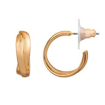 LC Lauren Conrad Clean Metal Nickel Free Hoop Earrings
