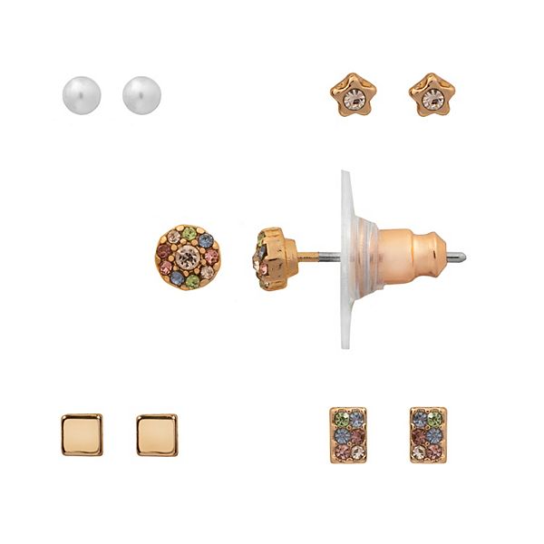  LC Lauren Conrad Peach Stone Nickel Free Stud Earrings