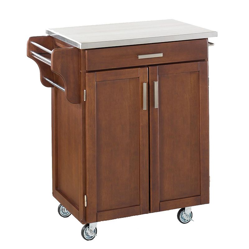 Stainless Steel-Top Cuisine Kitchen Create-a-Cart, Brown