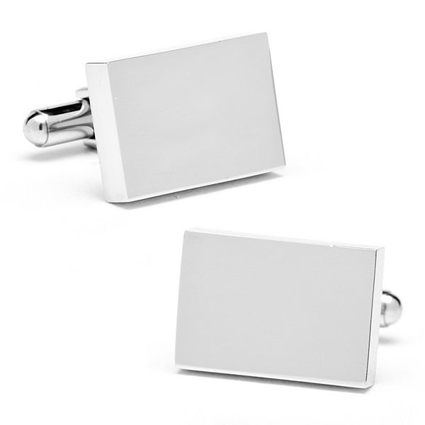 Men's Cuff Links, Inc. Stainless Steel Rectangle Infinity Engravable  Cufflinks