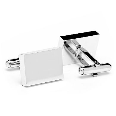 Men's Cuff Links, Inc. Stainless Steel Rectangle Infinity Engravable Cuff Links