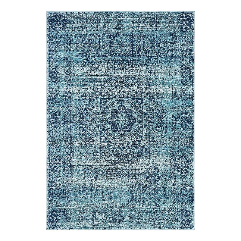 Unique Loom Bouquet Tradition Rug, Blue, 5X8 Ft