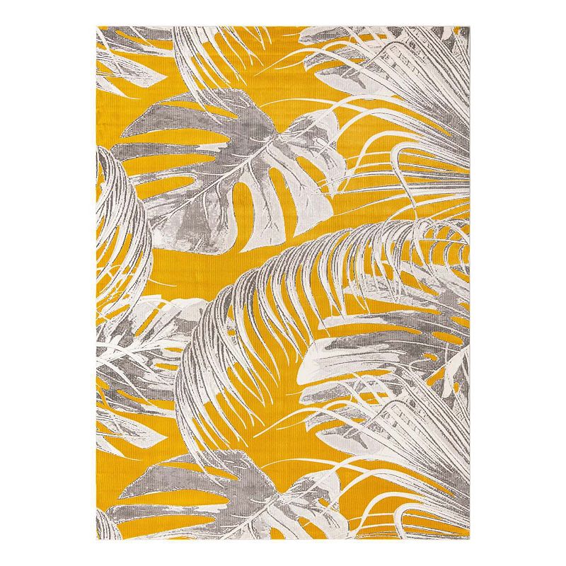 Unique Loom Montego Blossom Rug, Yellow, 10Ft Sq