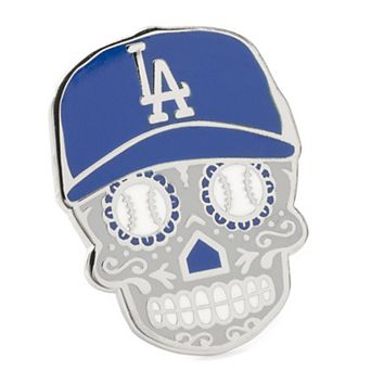 Men's Cuff Links, Inc. LA Dodgers Sugar Skull Lapel Pin