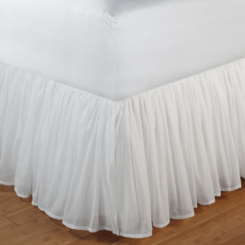 Greenland Home Fashions 15 Voile Bedskirt, White, Full