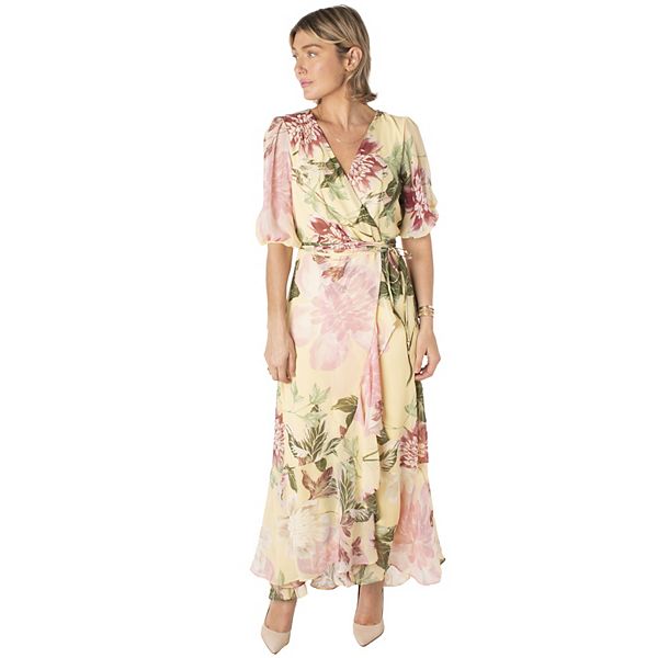 Women's Maison Tara Floral Faux-Wrap Maxi Dress