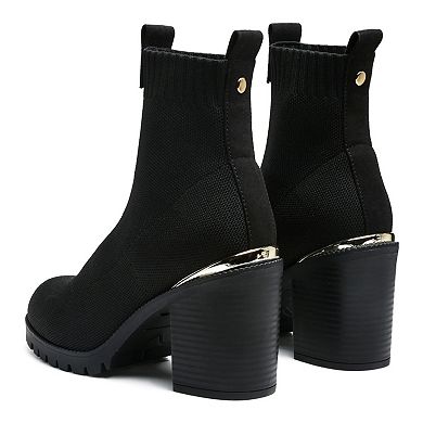 London Rag Medusa Women's Block Heel Ankle Boots