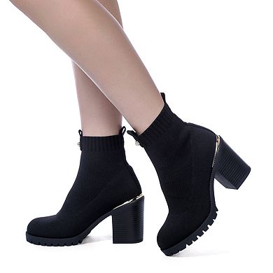 London Rag Medusa Women's Block Heel Ankle Boots