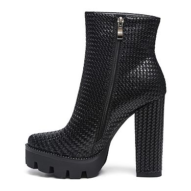 London Rag Moleski Women's Heeled Ankle Boots