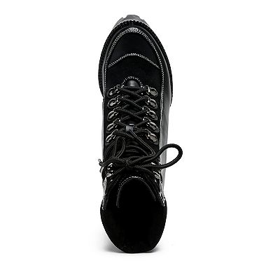 London Rag Yeti Women's Block Heel Ankle Boots