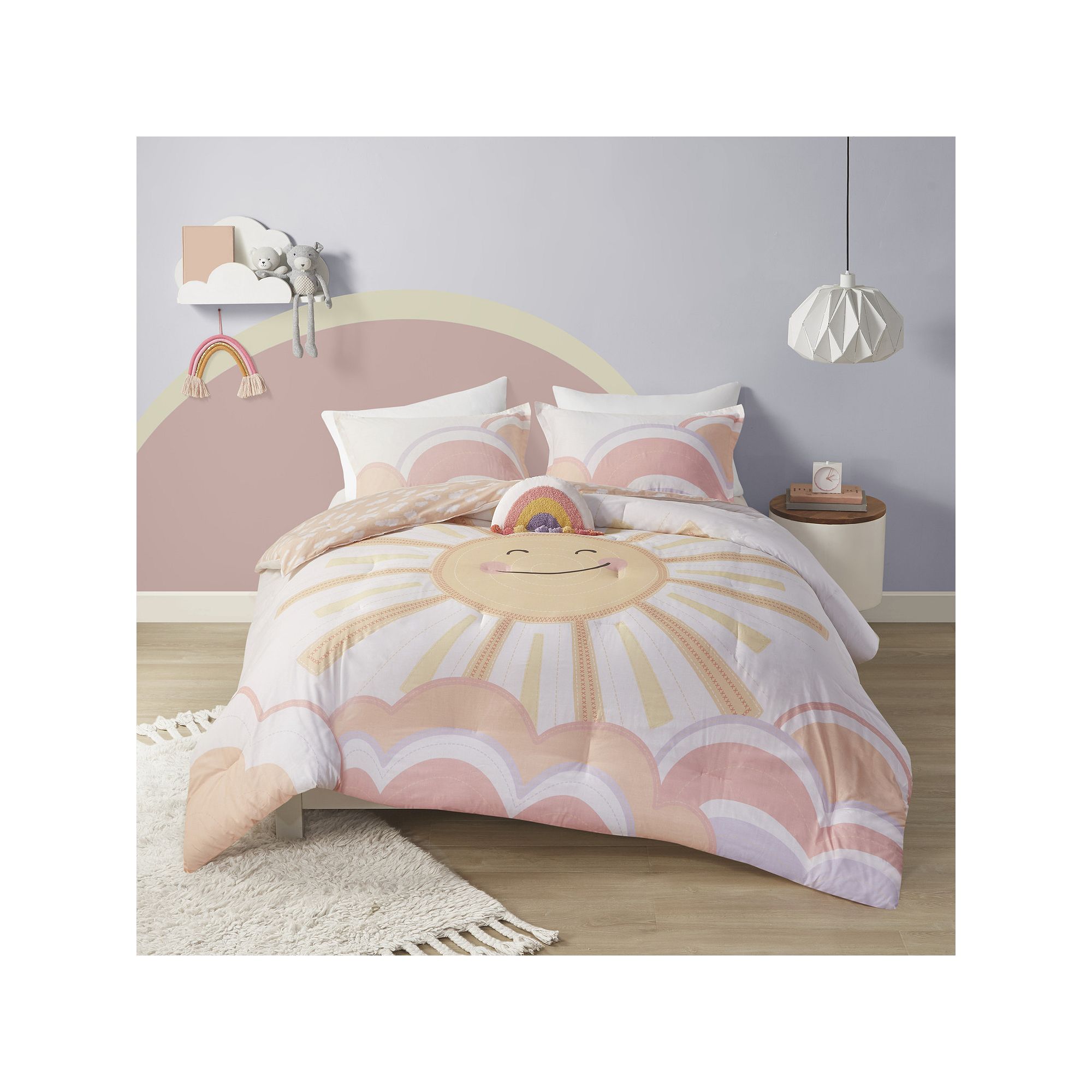 Intelligent Design Ellie Sunshine Printed Reversible Comforter Set with Rai